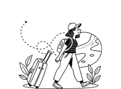 Traveler planning trip